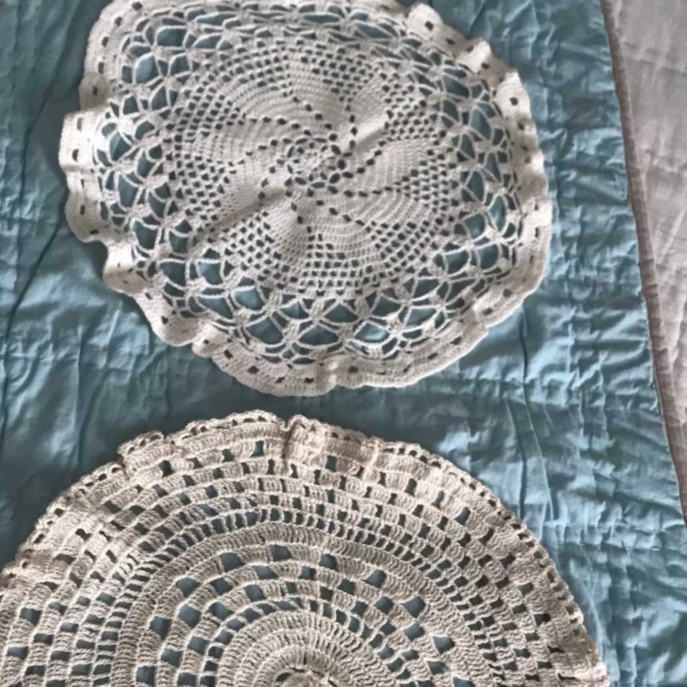 2 Crocheted Doilies